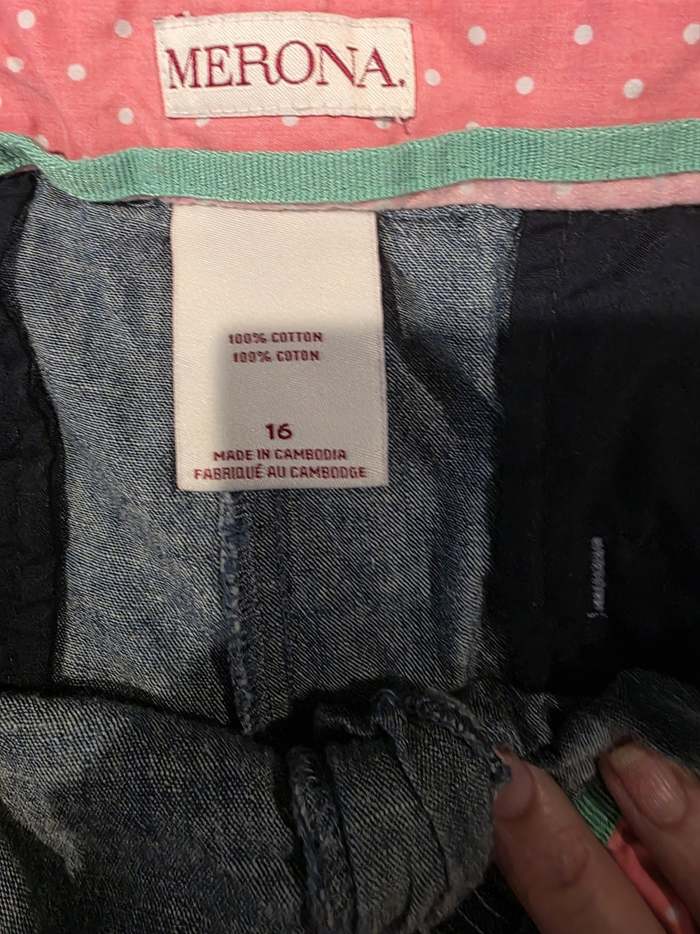 Merona Women’s Size 16 Blue Chambray Cotton Shorts - Picture 4 of 4